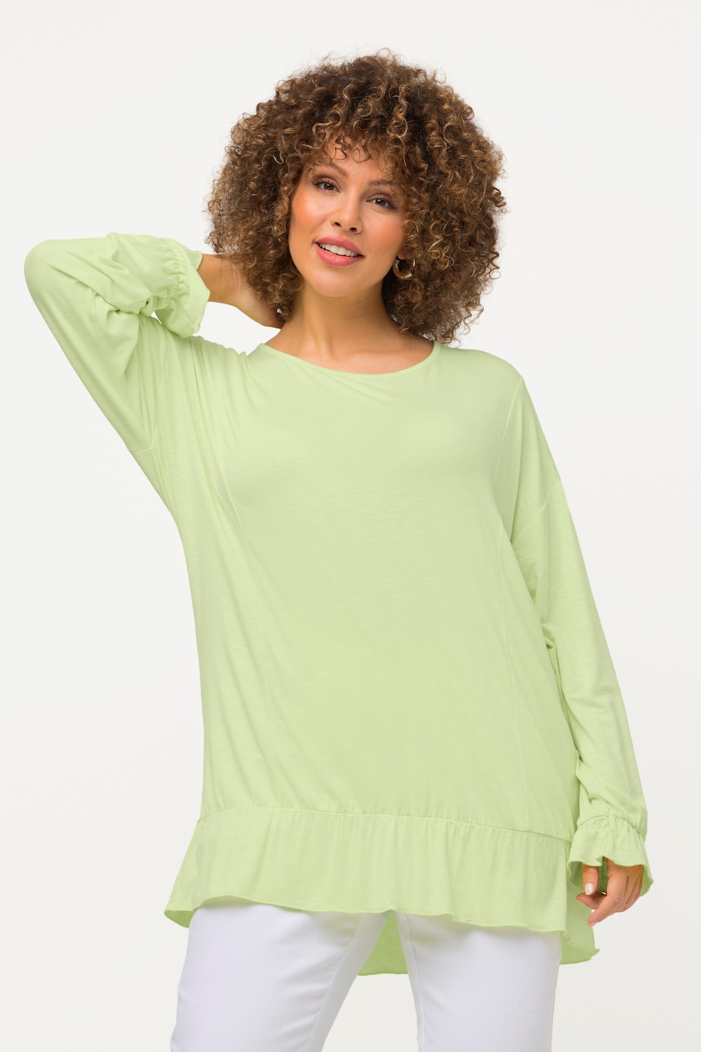 Grote Maten shirt, Dames, groen, Maat: 50/52, Viscose, Ulla Popken