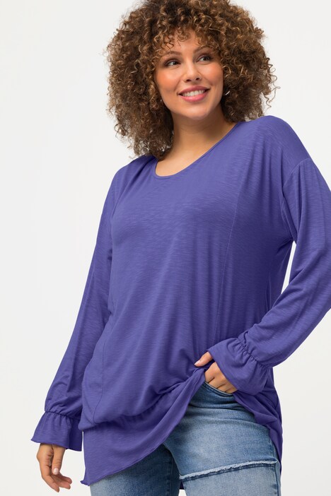 thumbnail image 2 of HUE Women's Flounce Hem Pajama Set - Printed Knit Short Sleeve Tee & Pant 2 of 9