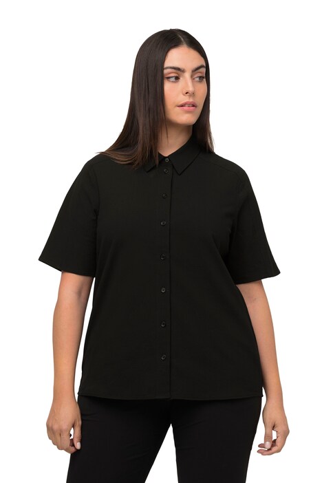 Halenka, bublinkový materiál, Boxy střih, límeček, krátké rukávy