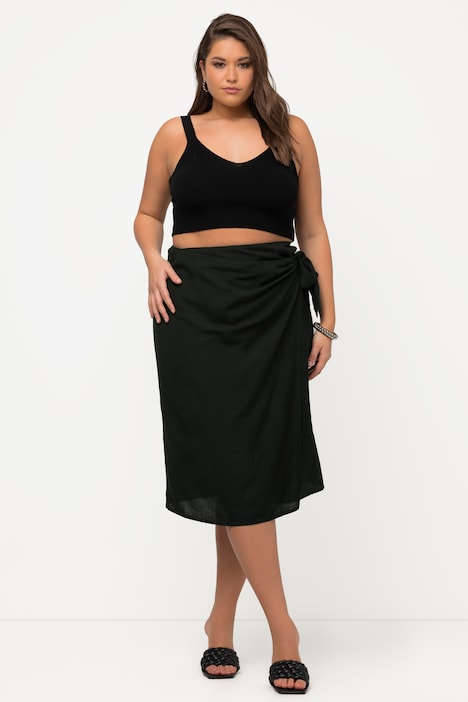 Linen-blend wrap skirt - Woman
