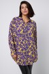 Hemdbluse, Oversized, Flower Print, Hemdkragen, Langarm