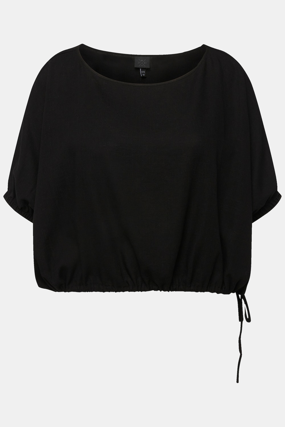 Stora storlekar Blus, Dam, svart, storlek: 50/52, Viskos/Linne, Ulla Popken
