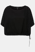 Bluse, Leinenmix, Oversized, U-Boot-Ausschnitt, Halbarm