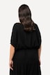 Bluse, Leinenmix, Oversized, U-Boot-Ausschnitt, Halbarm