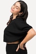 Bluse, Leinenmix, Oversized, U-Boot-Ausschnitt, Halbarm