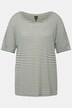 T-shirt, strepen, oversized, ronde hals, halve mouwen