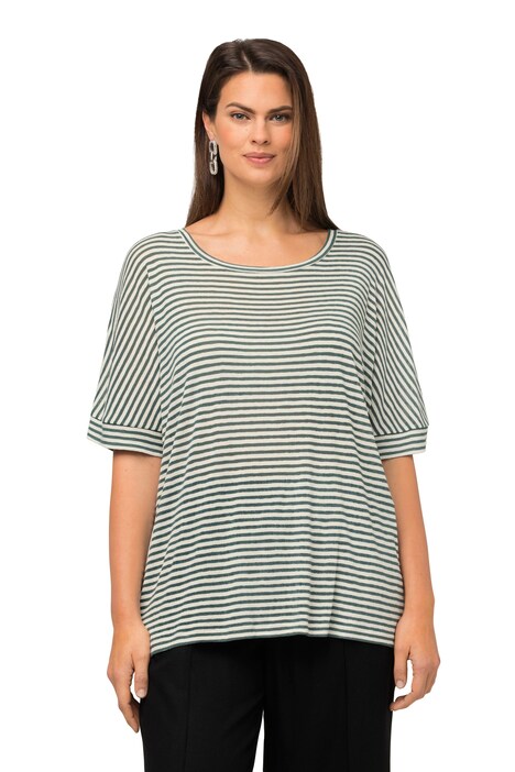 Tričko, pruhy, oversize, kulatý výstřih, krátké rukávy