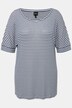 T-Shirt, Streifen, Oversized, Rundhals, Halbarm