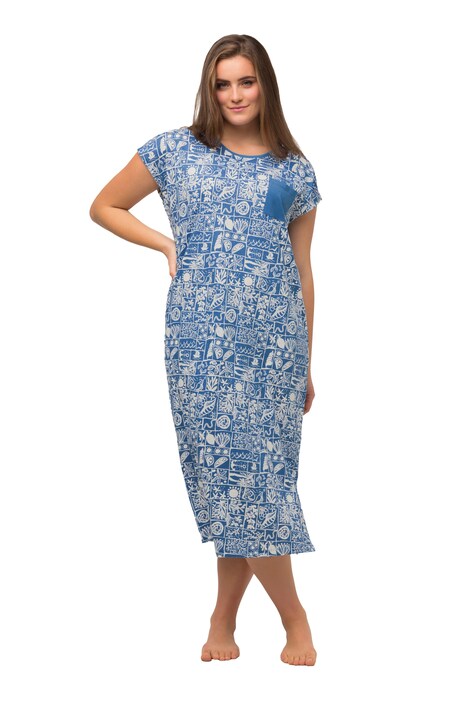 Noční košile, potisk, kulatý výstřih, biobavlna