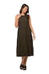 Midi šaty, lněná směs, volány, kulatý výstřih, bez rukávů