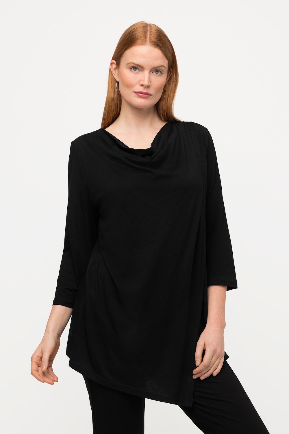 Grote Maten shirt, Dames, zwart, Maat: 50/52, Synthetische vezels/Katoen, Ulla Popken