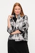 Bléiser, diseño a cuadros de jacquard, cuello alzado, mangas tulipán 3/4