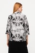 Bléiser, diseño a cuadros de jacquard, cuello alzado, mangas tulipán 3/4