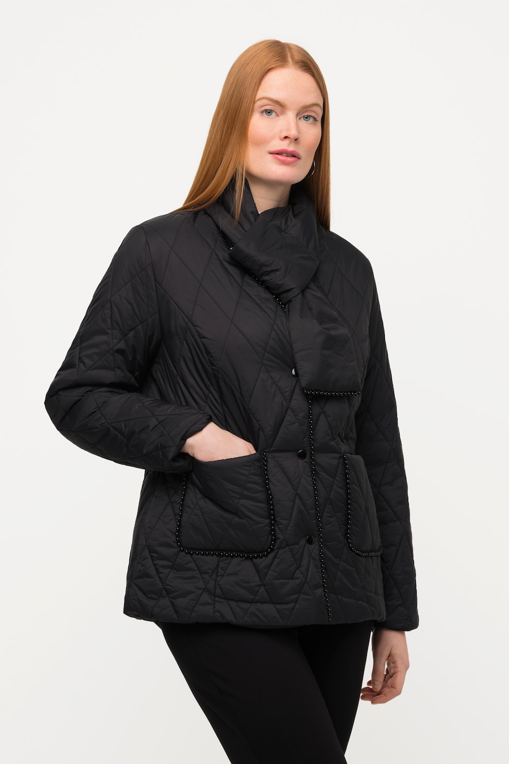 Große Größen Steppjacke, Damen, schwarz, Größe: 42/44, Synthetische Fasern, Ulla Popken