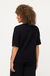 mousseline blouse, oversized, tuniekhals, korte mouwen
