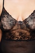Negligé+String, 2-tlg. Set, Spitze und Mesh