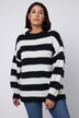 Pull oversized à larges rayures, col rond et manches longues