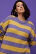 Maglione dal taglio oversize con righe, scollo a girocollo e maniche lunghe