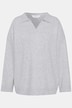 pullover, oversized, polokraag, lange mouwen