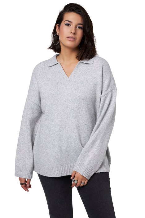 Svetr, oversize, polo límeček, dlouhé rukávy