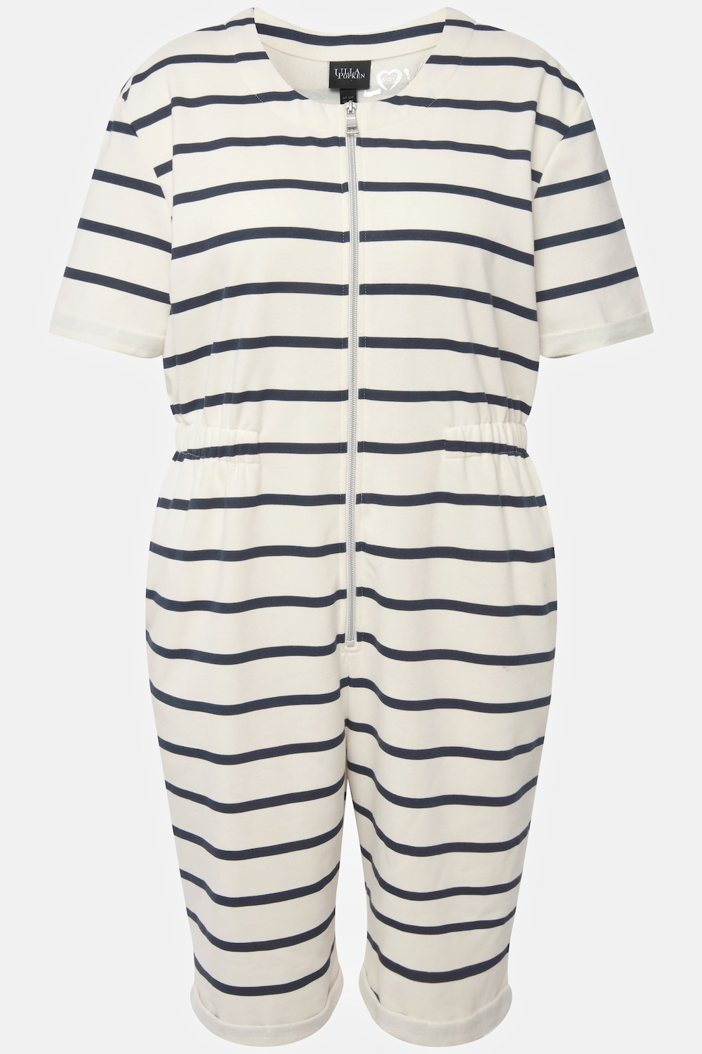 Stora storlekar Loungewear-jumpsuit, Dam, beige, storlek: 50/52, Polyester/Bomull, Ulla Popken