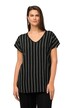 Tričko, podélné pruhy, výstřih do V, krátké rukávy