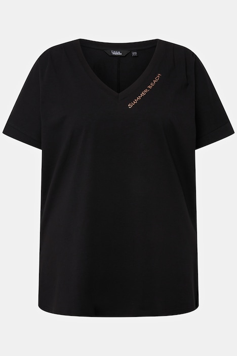 Short Sleeve V-Neck Knit Tunic | T-Shirts | Knit Tops & Tees