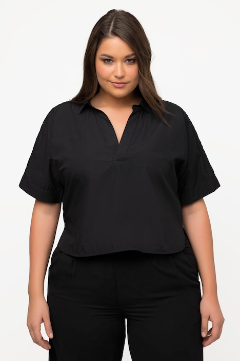 Cropped Oversized Sheer Panel Blouse | all Blouses | Blouses