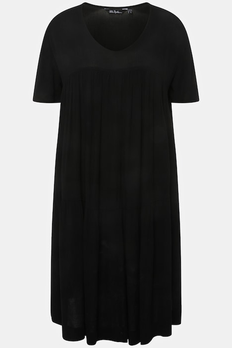 Gathered A-Line Short Sleeve V-Neck Dress | Midi Dresses | Dresses