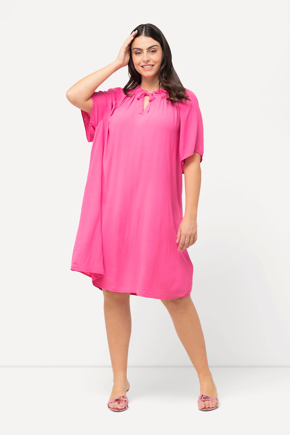 Grote Maten mini jurk, Dames, roze, Maat: 42/44, Viscose, Ulla Popken