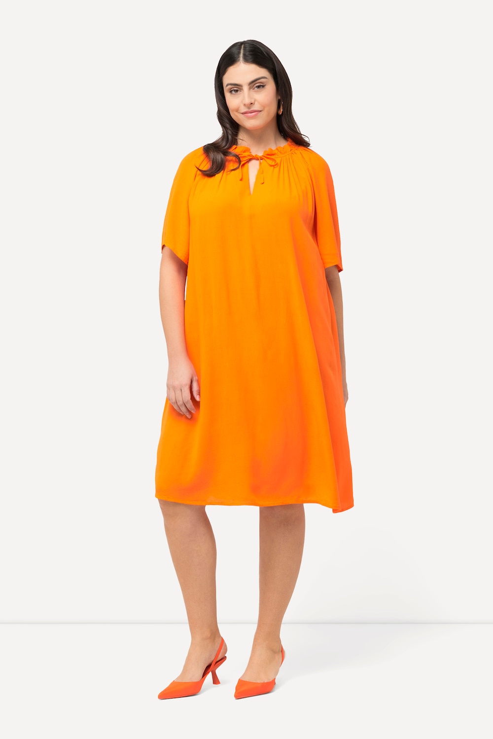 Große Größen Kleid , Damen, orange, Größe: 50/52, Viskose, Ulla Popken