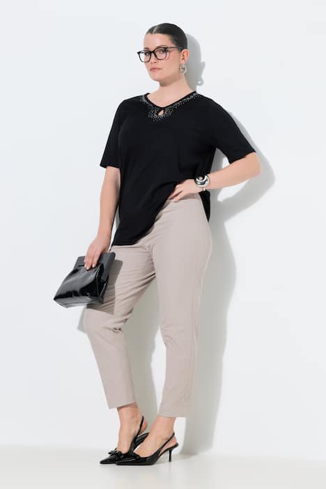 Pantalon 7/8 jambe étroite, taille élastique