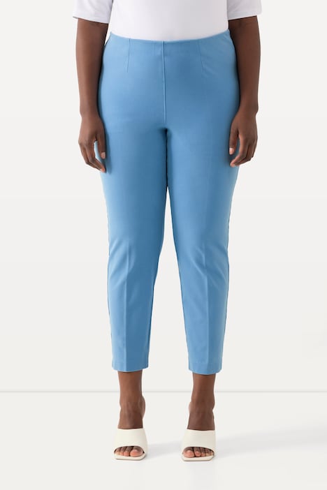 Cropped Stretch Blend Elastic Waistband Pants