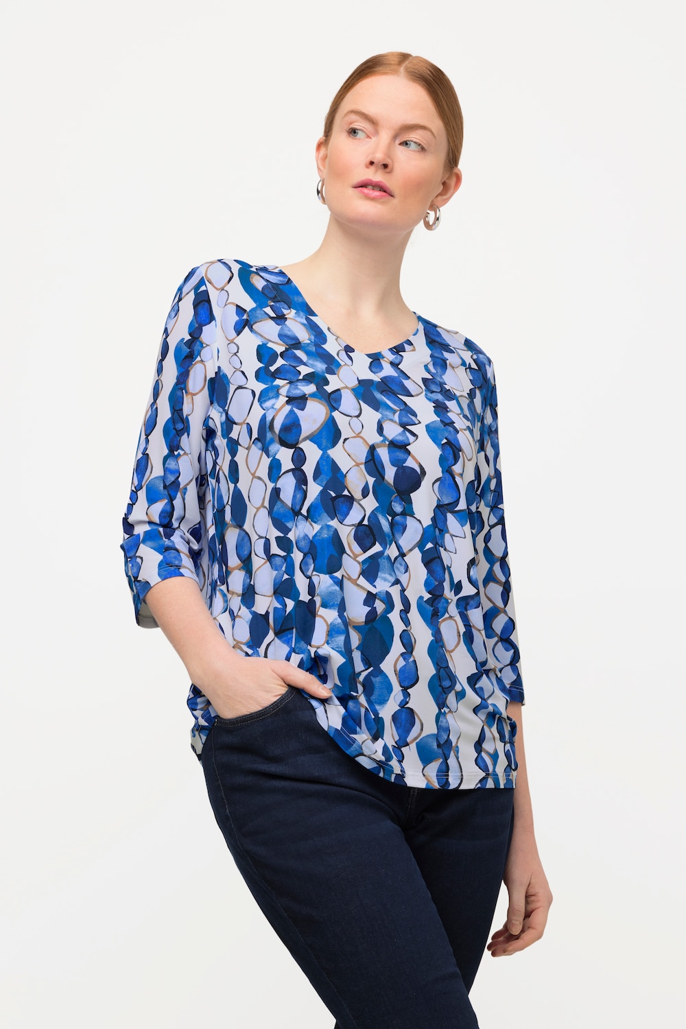 Grote Maten slinky shirt, Dames, wit, Maat: 46/48, Viscose, Ulla Popken