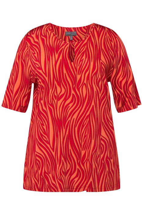 Slinky tričko, vlny, A střih, kulatý výstřih, rozparek, krátké rukávy