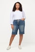 Denim Look Stretch Knit Shorts