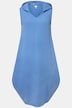 longline tuniek, mousseline, capuchon, V-hals, mouwloos