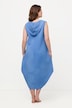 longline tuniek, mousseline, capuchon, V-hals, mouwloos