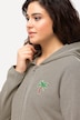 Sweatjakke, Piqué-struktur, hætte, kaktusbroderi