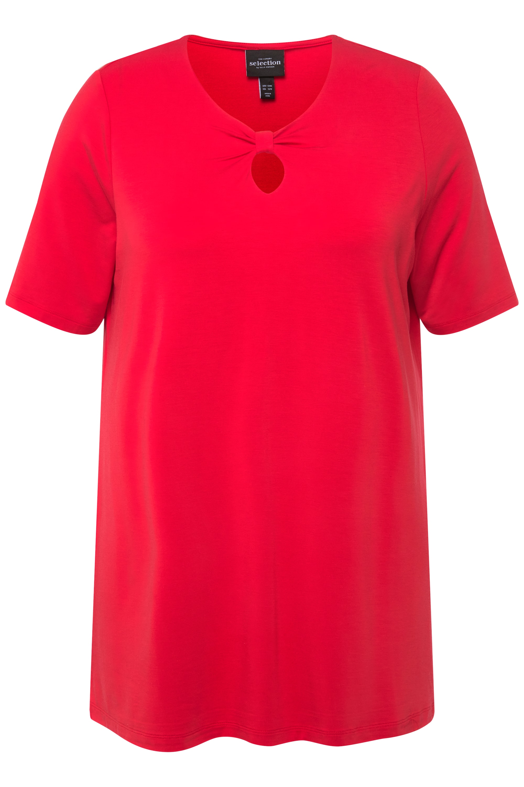 Ulla Popken Damen große Größen T Shirt Zierschleife Rundhals Halbarm