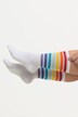 Rainbow Striped Cotton Blend Tennis Socks