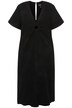 Midi šaty, mušelín, A střih, výstřih do V, krátké rukávy