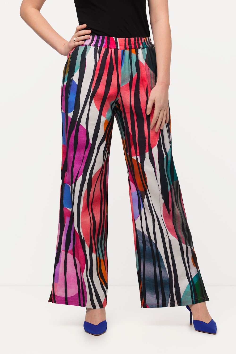 Große Größen Hose, Damen, weiß, Größe: 54/56, Baumwolle/Leinen, Ulla Popken