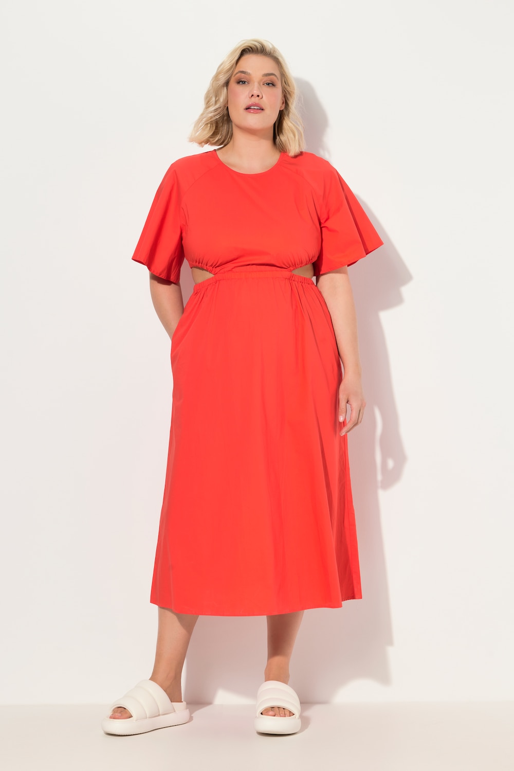 Thumbnail - Große Größen Maxikleid, Damen, rot, Größe: 50/52, Baumwolle, Ulla Popken