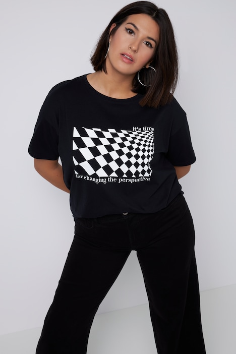 B&W Chessboard Print Tee