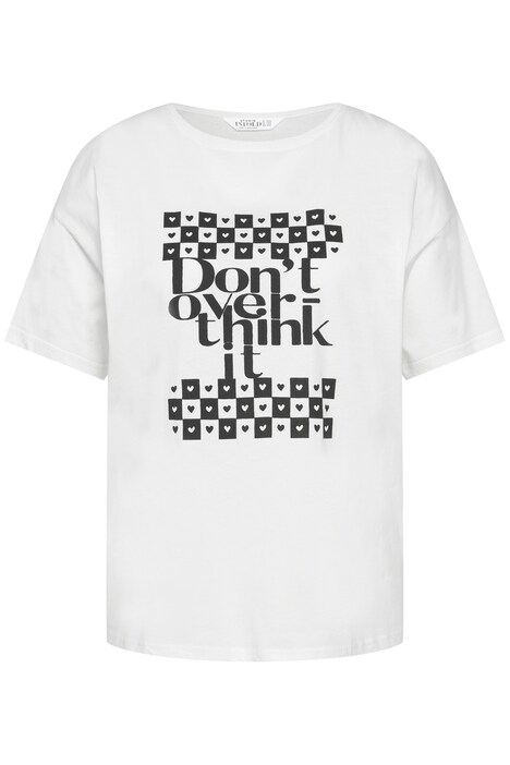 Tričko, oversize, šachovnicový motiv, kulatý výstřih, krátké rukávy