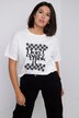 T-shirt, oversized, schaakbord motief, ronde hals, korte mouwen