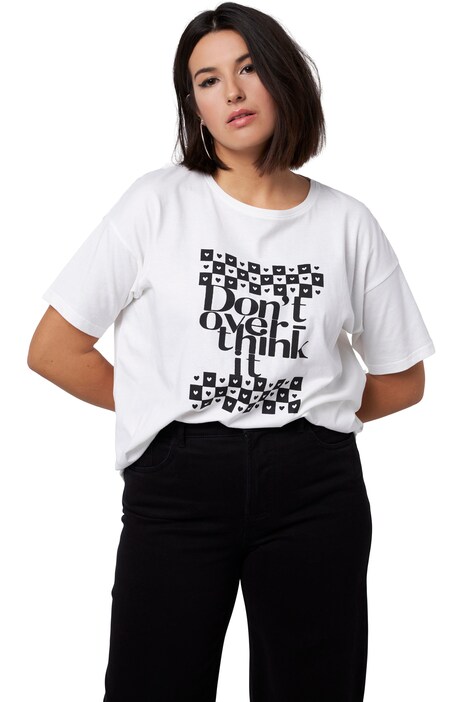 Tričko, oversize, šachovnicový motiv, kulatý výstřih, krátké rukávy