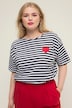 Heart Detail Striped Tee