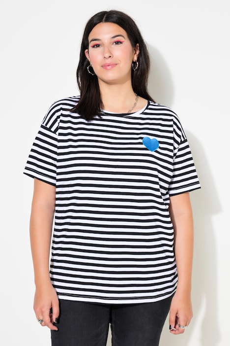 Heart Detail Striped Tee